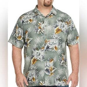 Plus size men’s button down tropical print shirt size 3XL